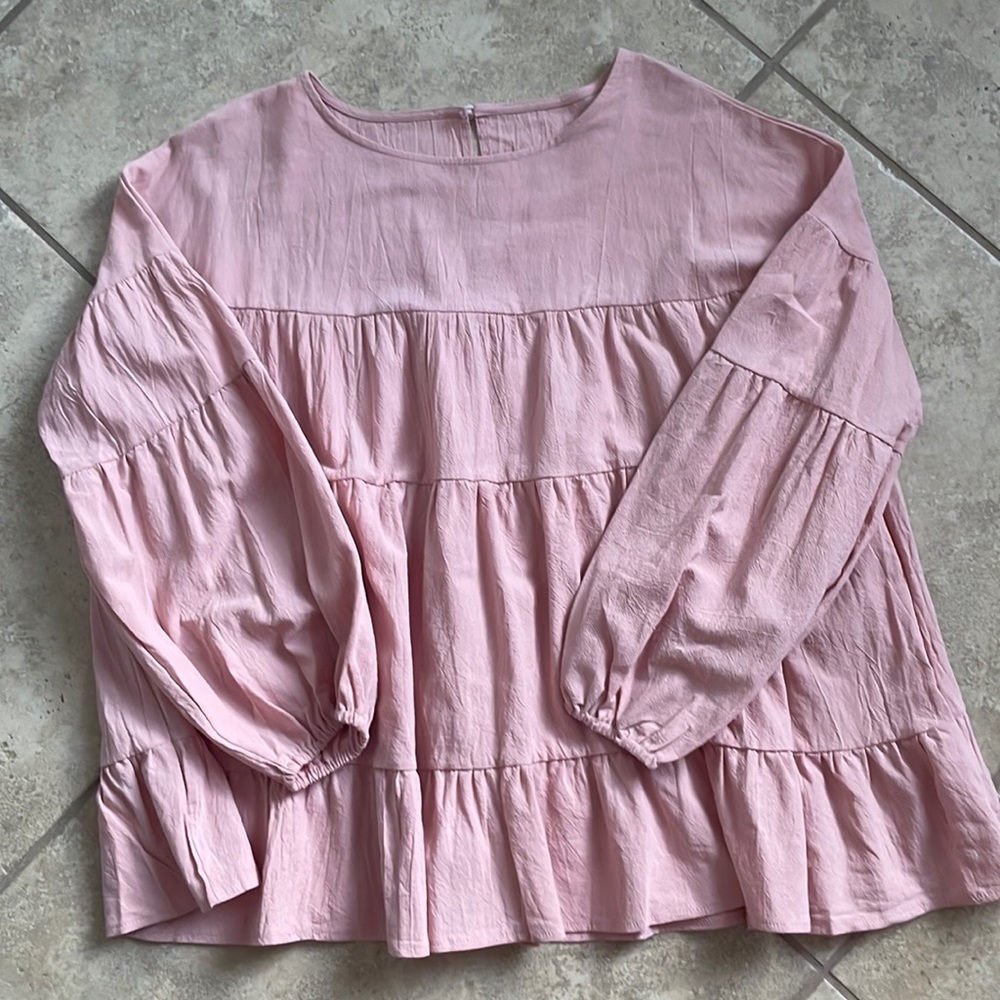 Pink Babydoll Top | Peplum | Tiered